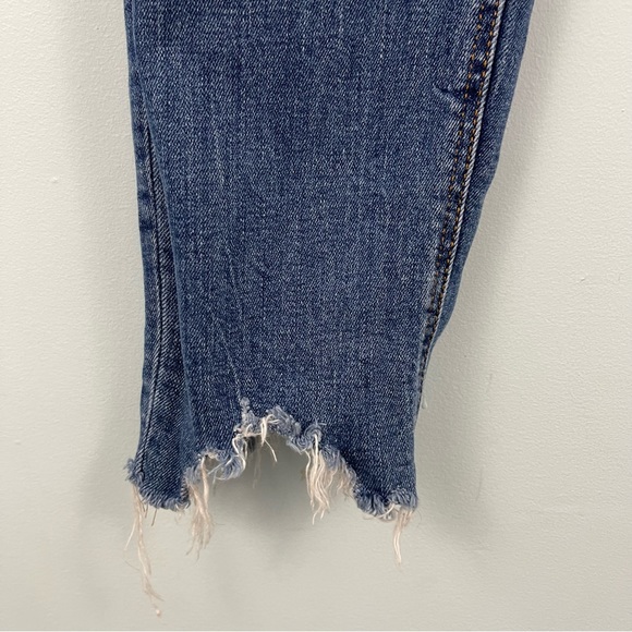 Zara Mid Rise Skinny Jeans Ankle Raw Hem Shark Bite Hem Distressed US 8 - Picture 4 of 16